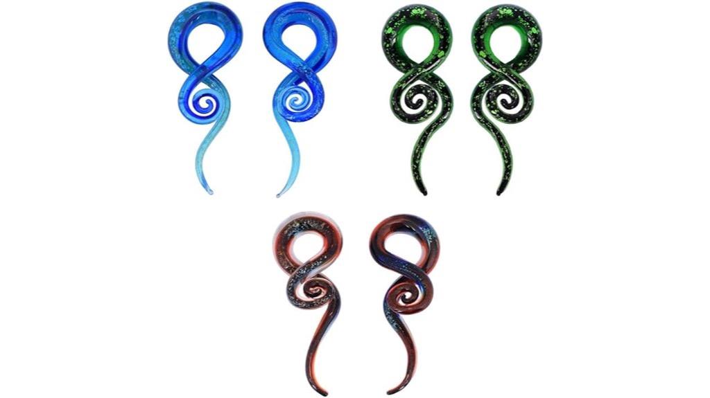 glass spiral ear gauges
