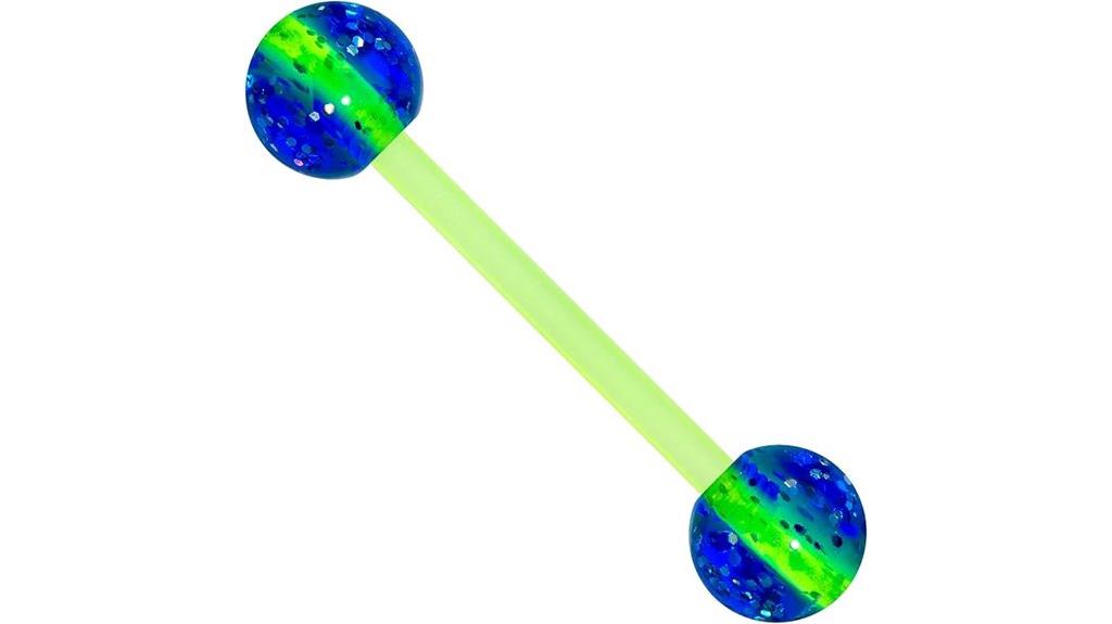 glow uv tongue piercing