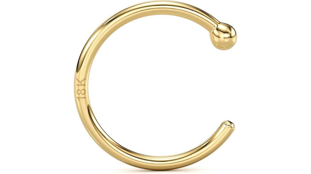gold 20g nose hoop