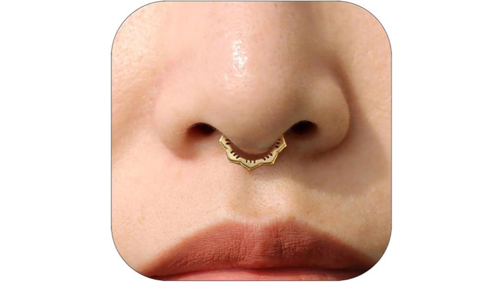 gold flower nose piercing