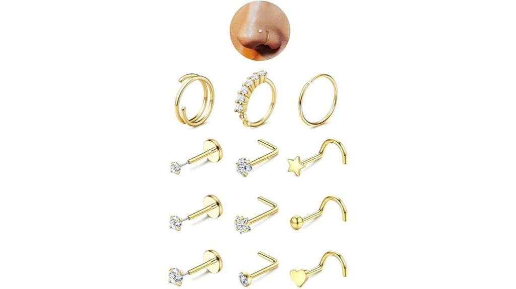 gold nose rings for women