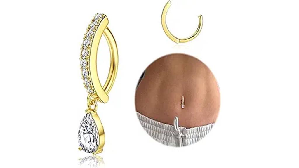 gold plated belly button rings
