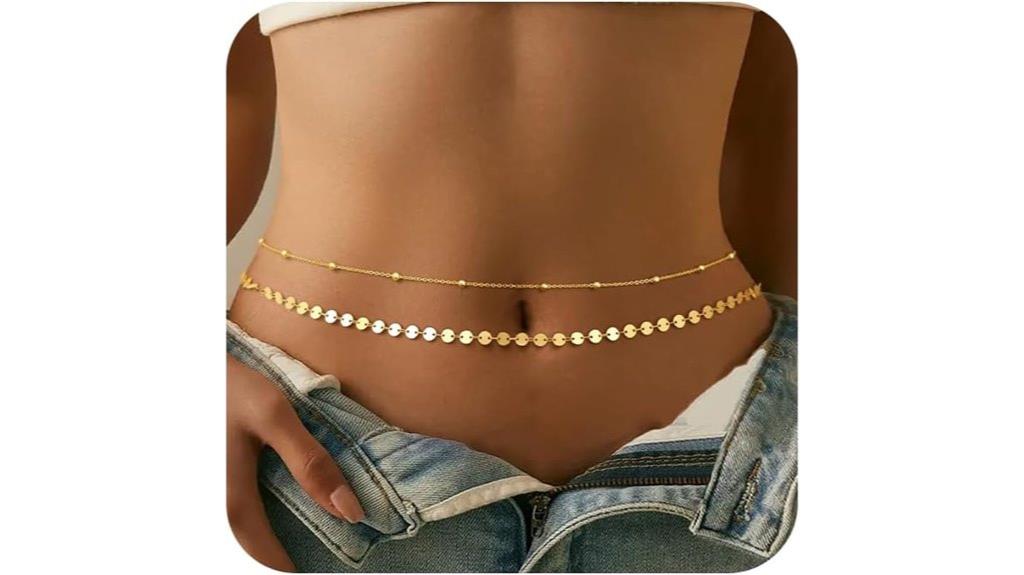 gold plated body chain