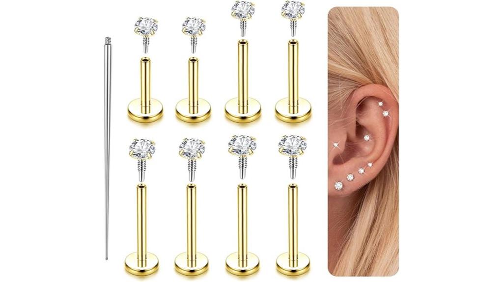 gold plated cz earrings