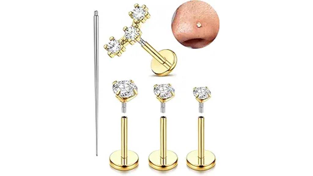 gold plated nose rings