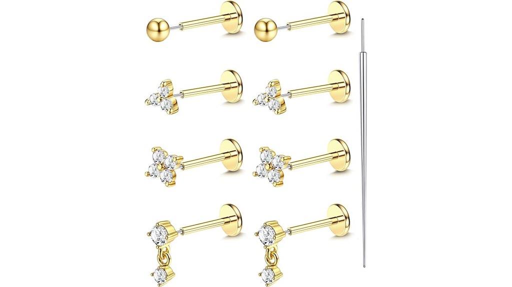 gold plated surgical steel earrings