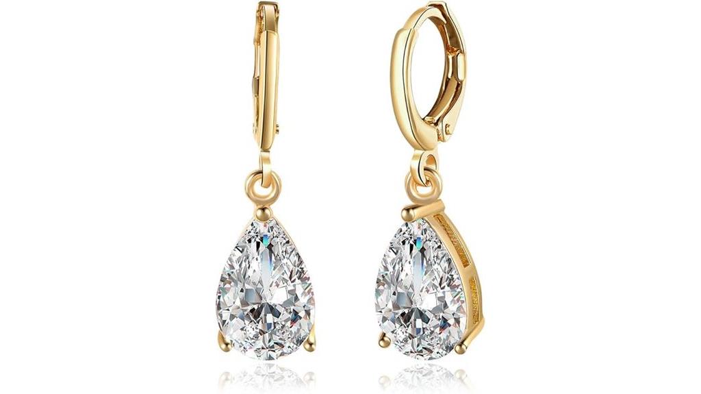 gold plated zirconia earrings