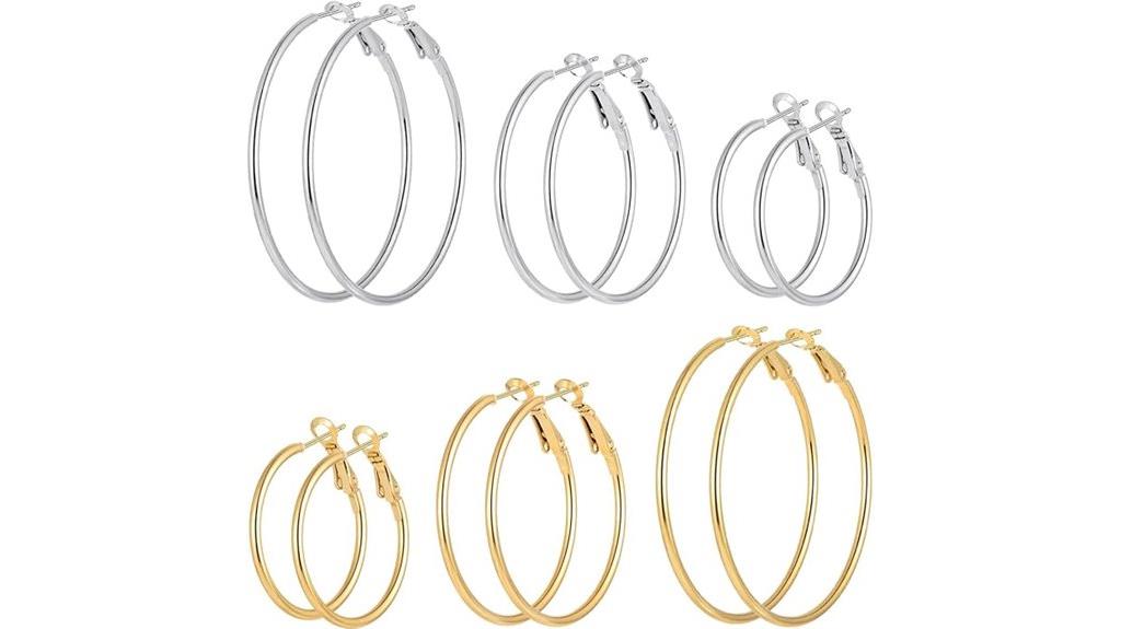 gold silver hoop earrings