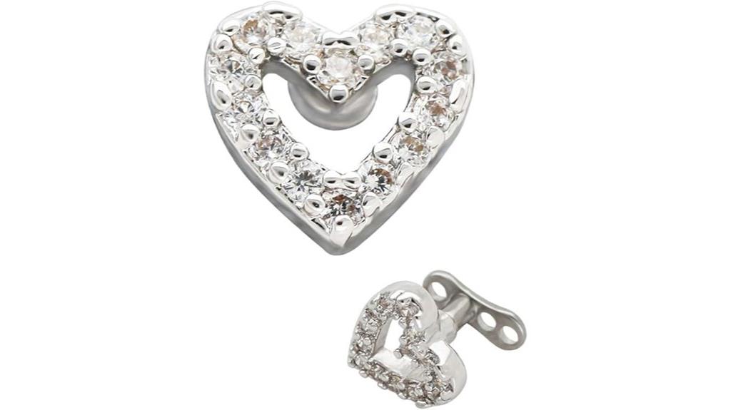 heart shaped titanium jewelry