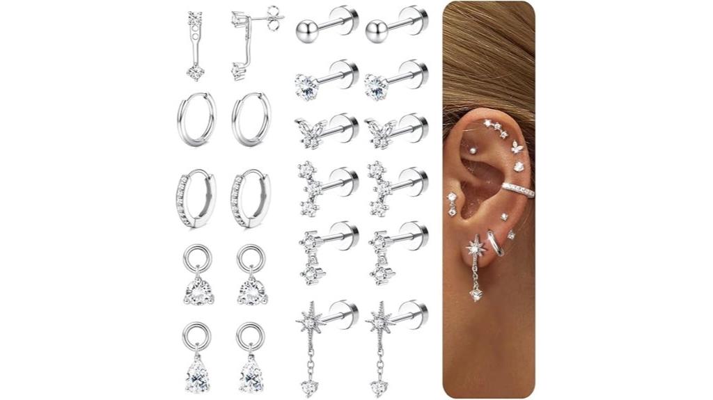hypoallergenic flat back earrings