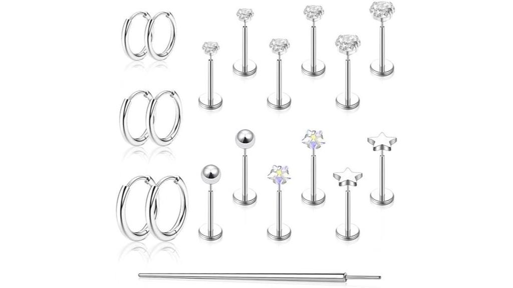 hypoallergenic flat back earrings