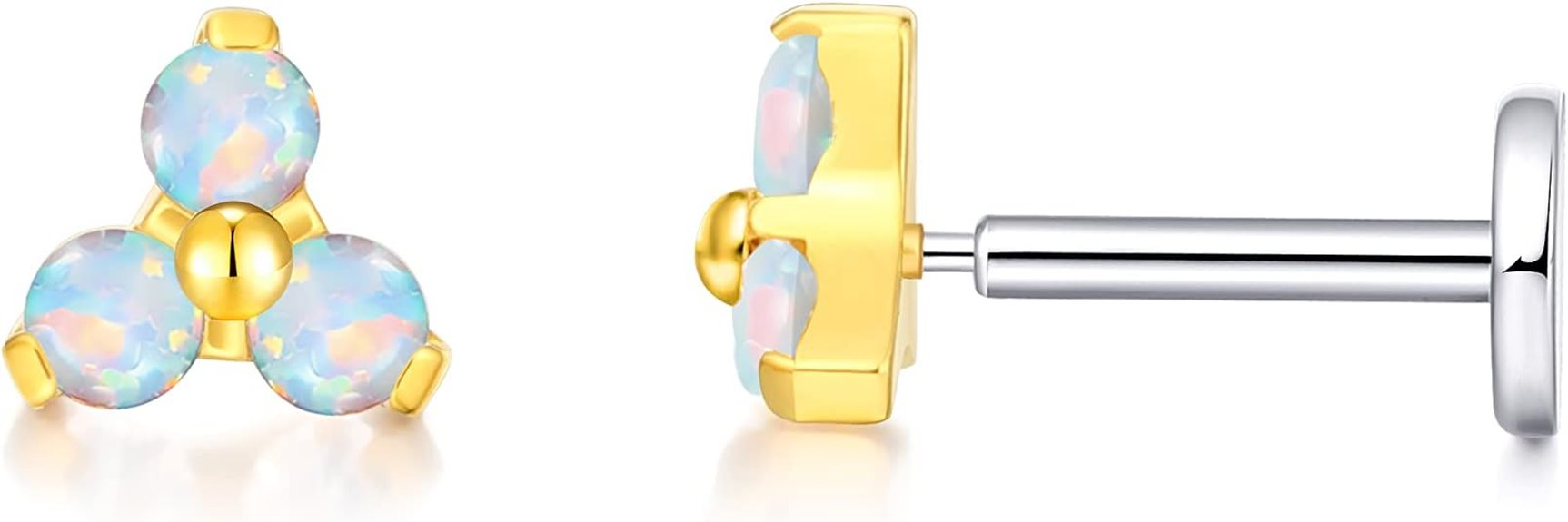 hypoallergenic flat back earrings