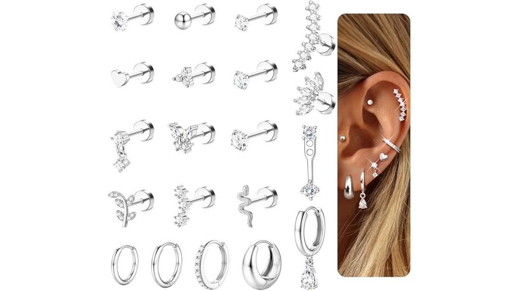 hypoallergenic helix piercing earrings