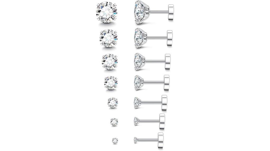 hypoallergenic silver flat backs