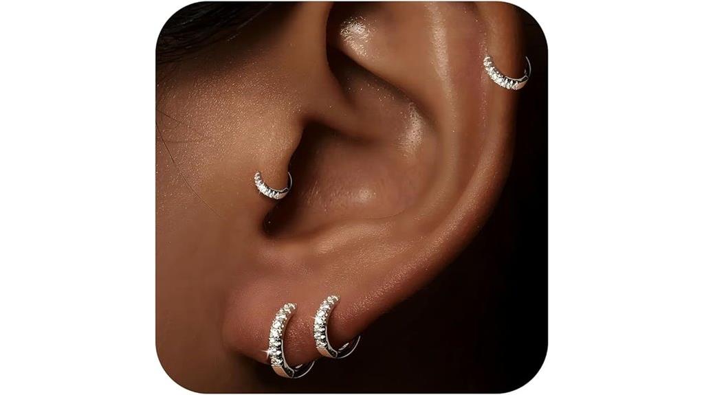 hypoallergenic silver hoop