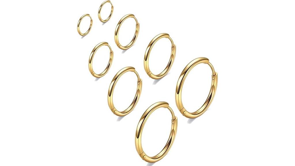 hypoallergenic steel hoop earrings
