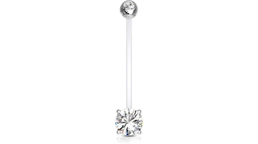 jeweled owl belly button ring