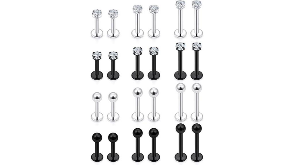 labret jewelry set stainless steel