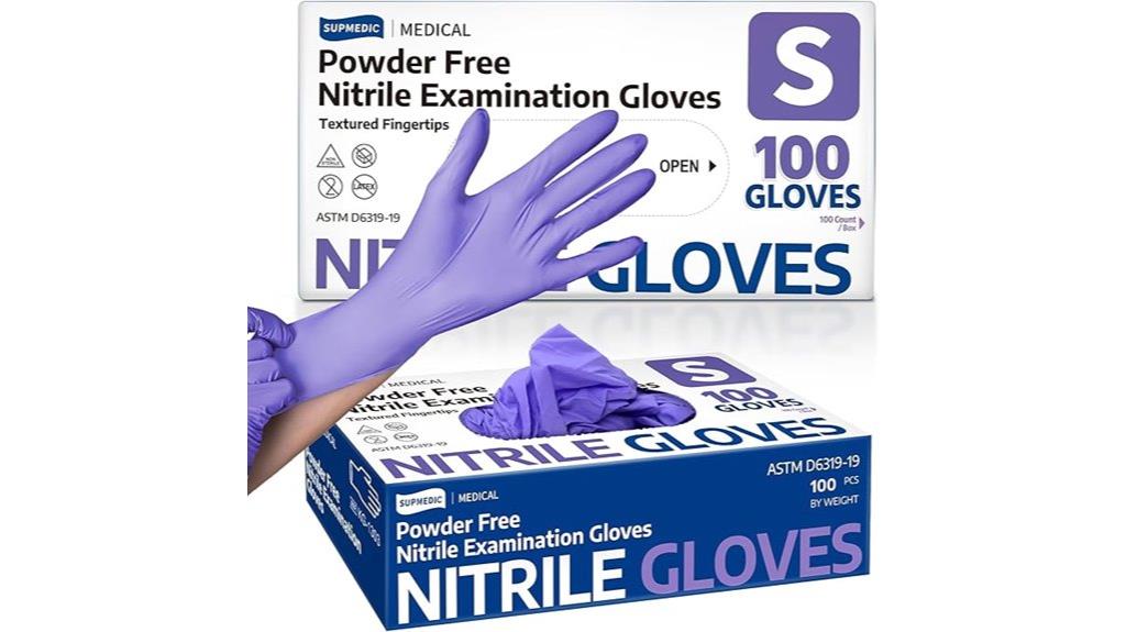 lilac nitrile medical gloves