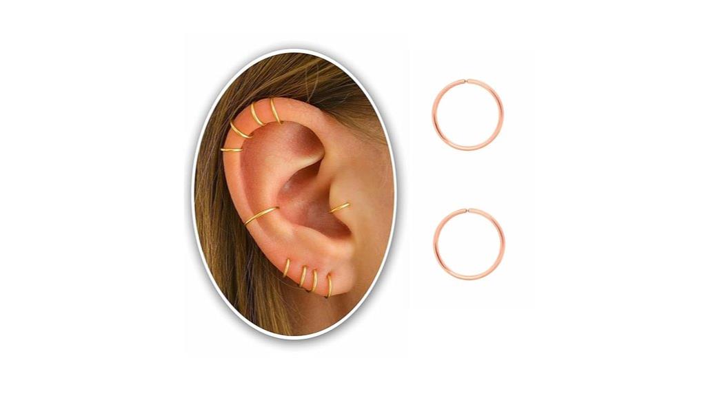 mini cartilage hoop earrings
