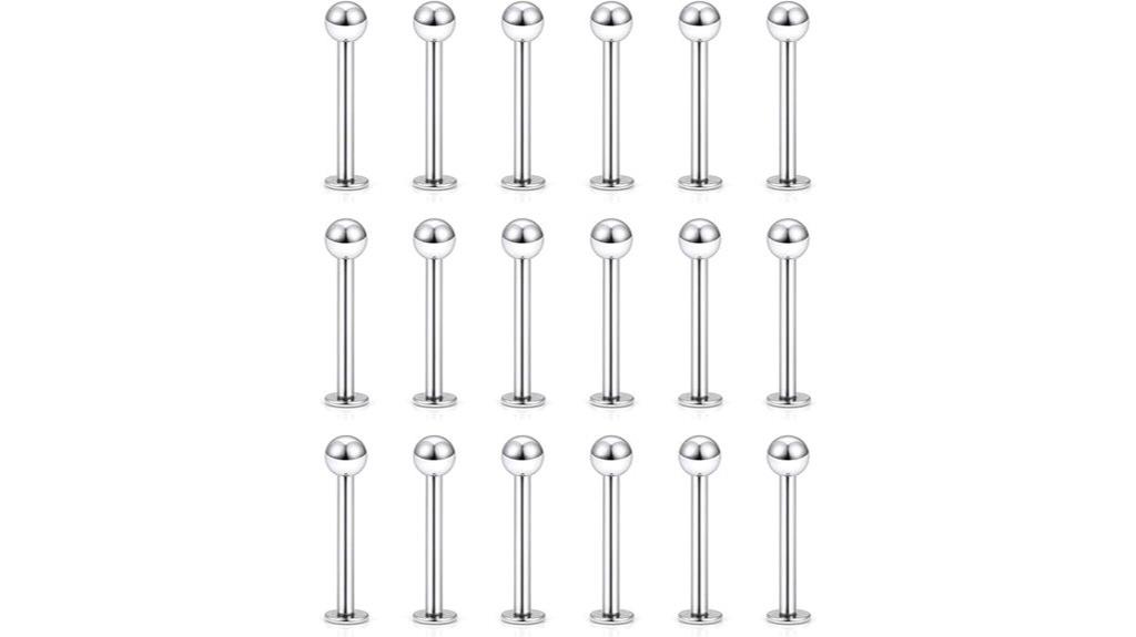 multi size steel lip earring set