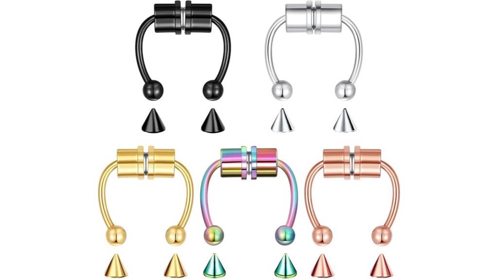 multiple fake nose rings