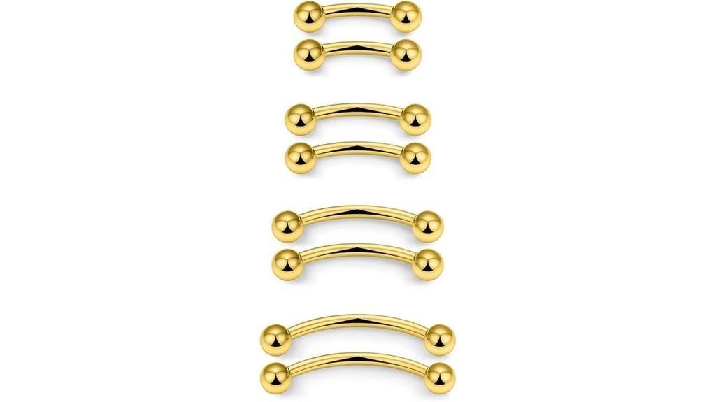 multiple gauge piercings set
