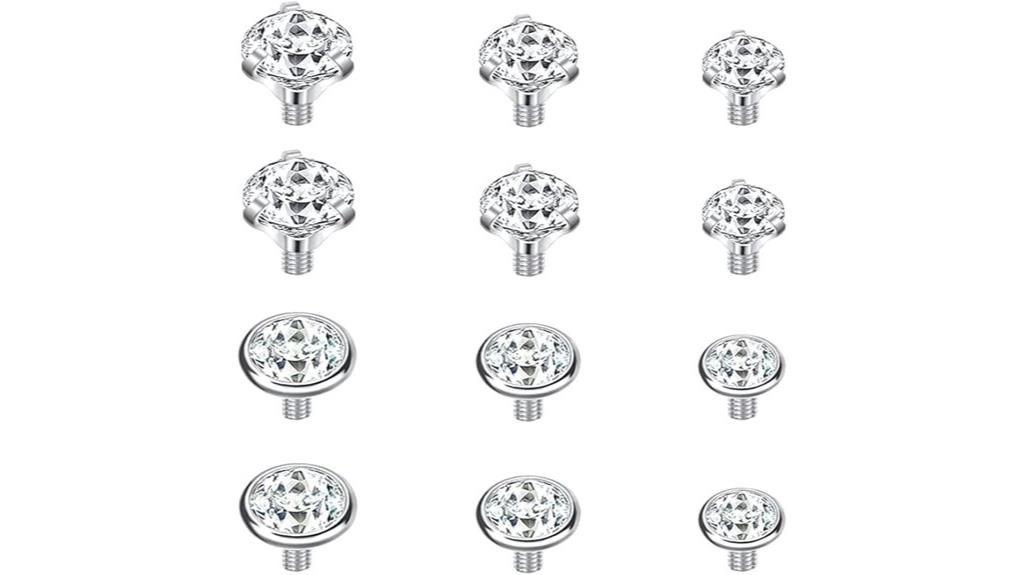 multiple steel dermal jewelry