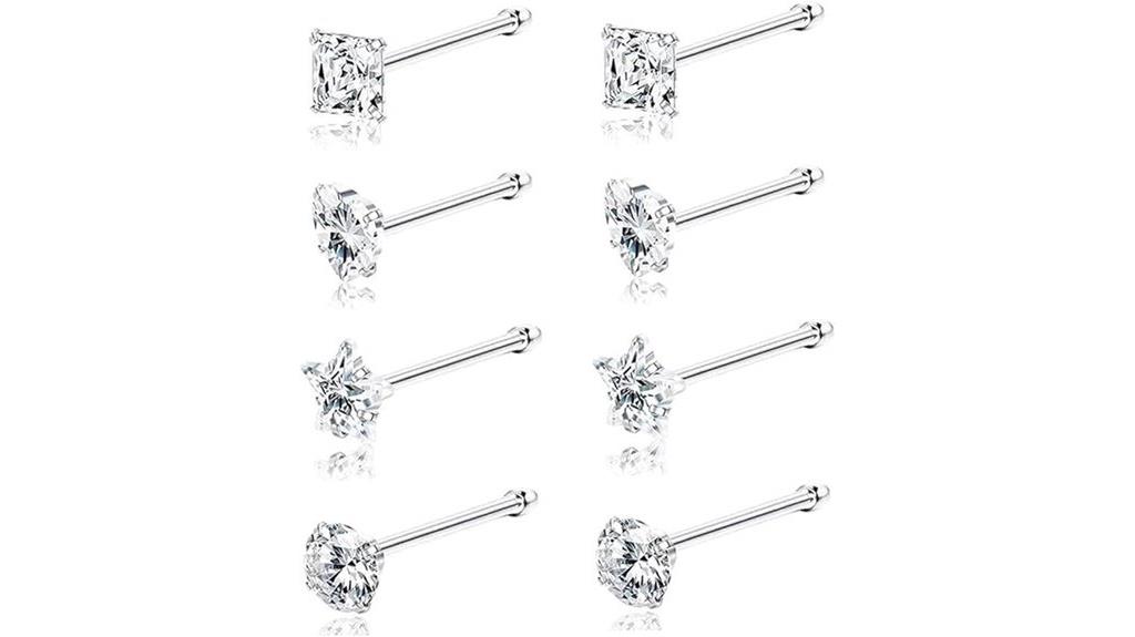 multiple surgical steel nose piercings