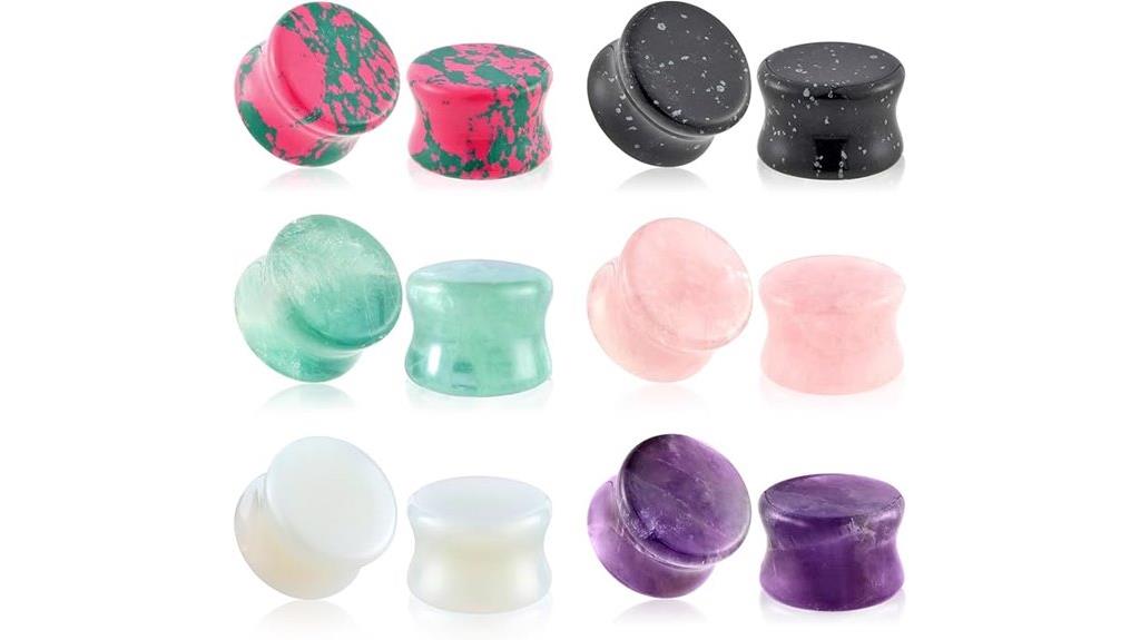 natural stone ear gauges