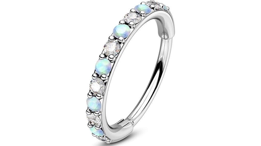 opal cz hoop earrings