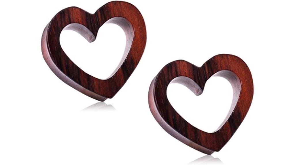 organic heart shaped tunnel plugs