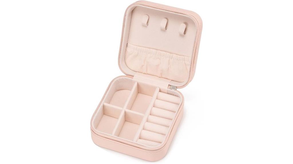 pink jewelry travel organizer