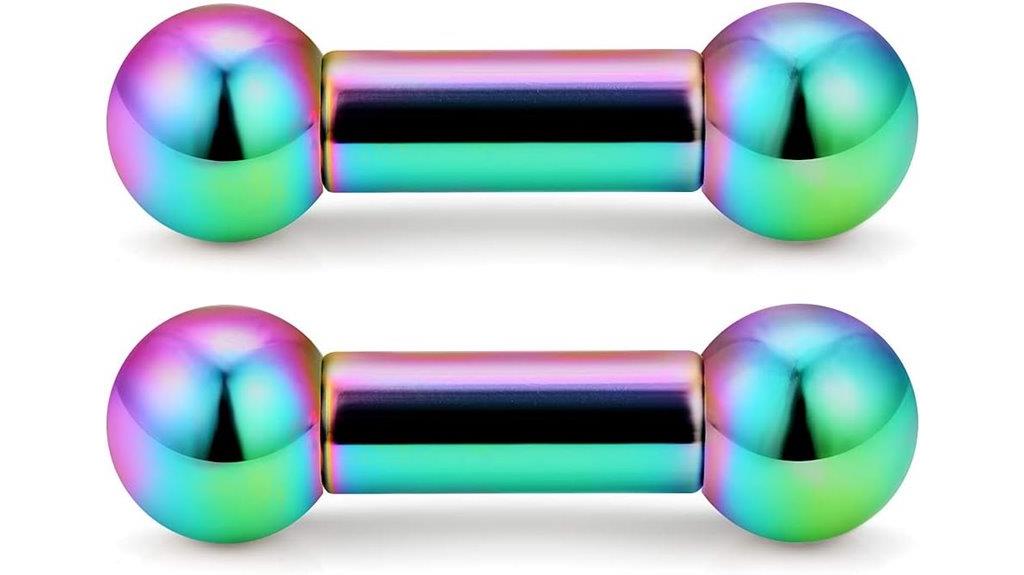 rainbow threaded nipple rings