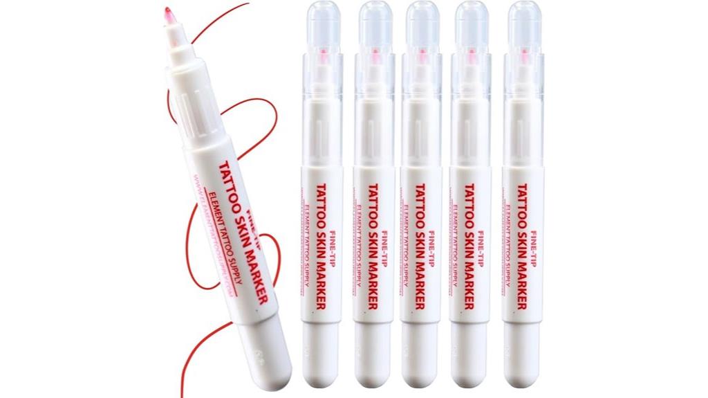 red fine tip skin markers