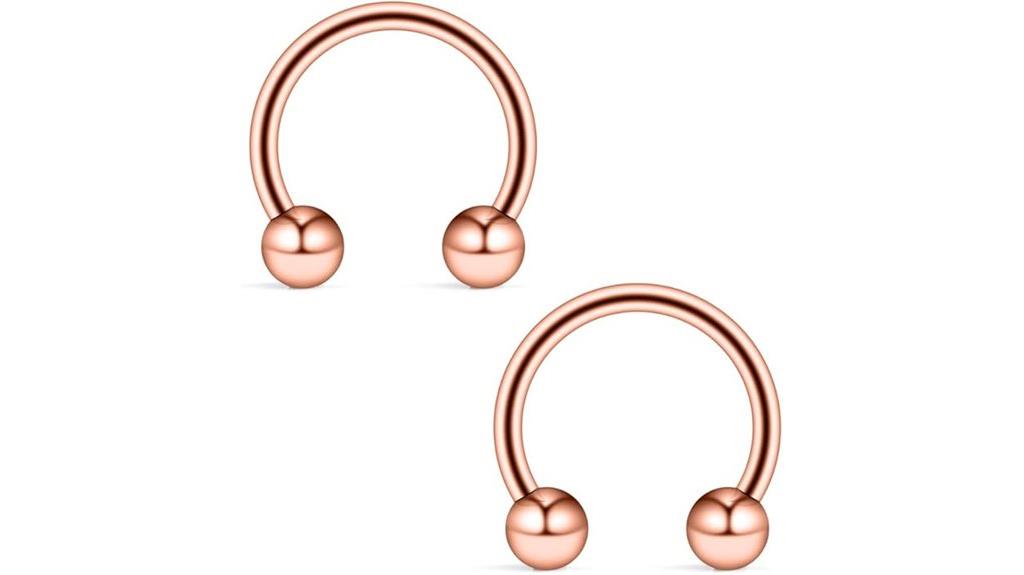 rose gold horseshoe piercing
