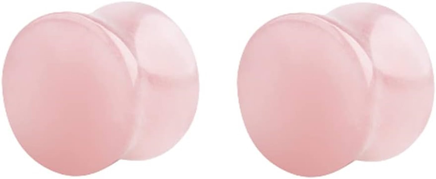 rose quartz double flared plugs