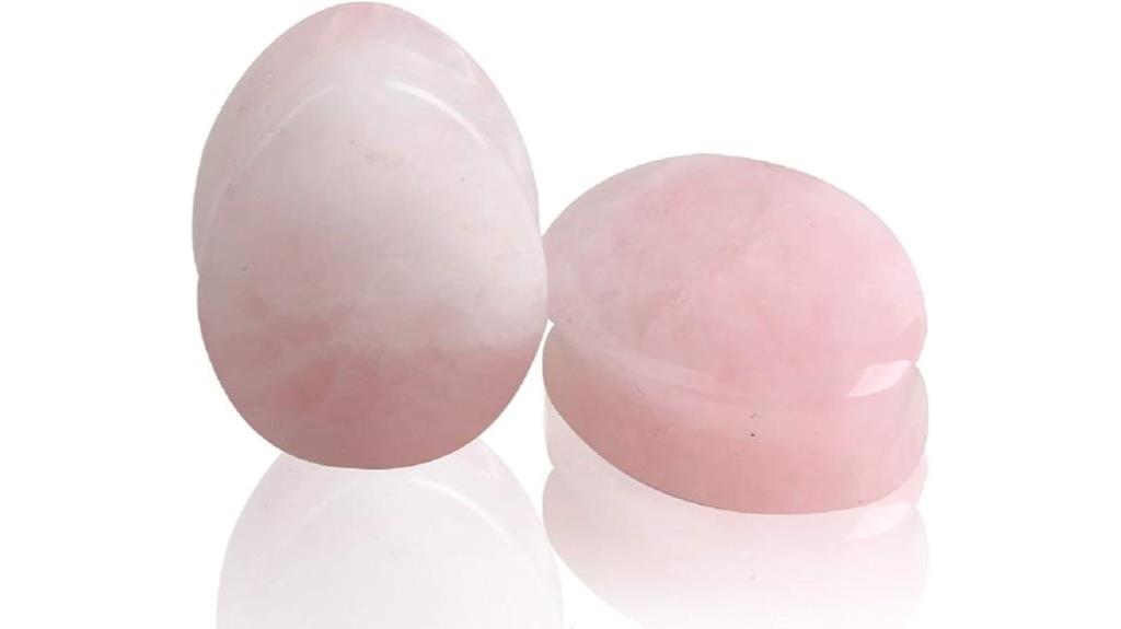 rose quartz teardrop gauges