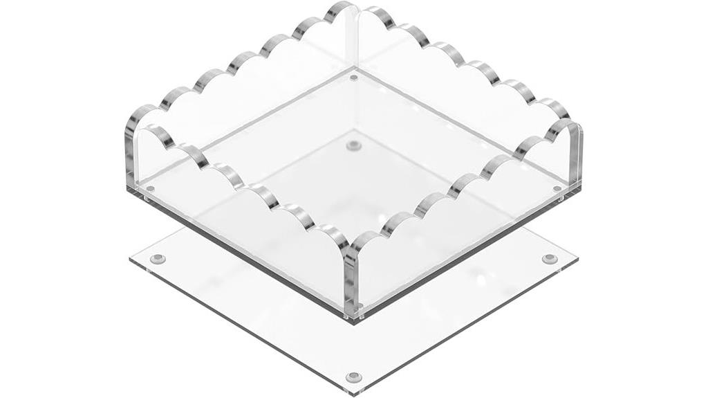 scalloped acrylic jewelry organizer