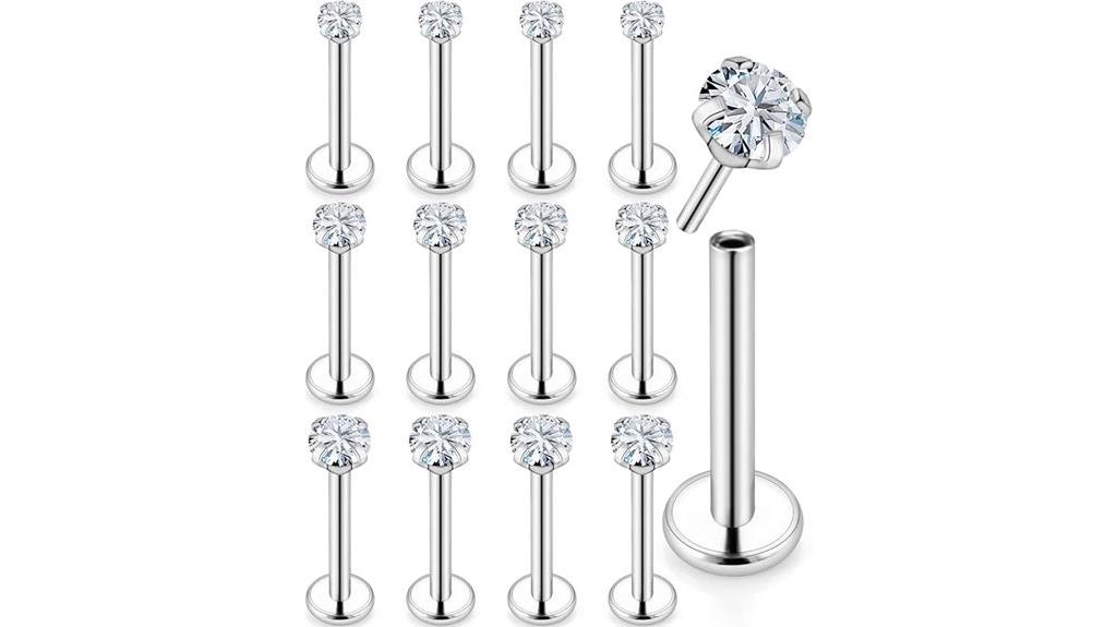 set of 24 zirconia nose rings