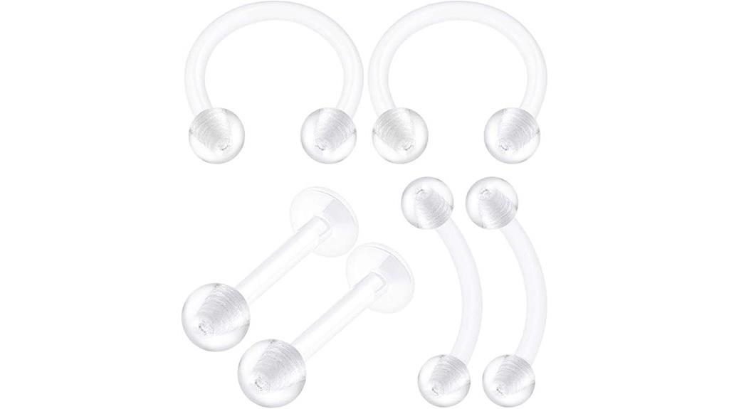 set of six clear bioplastic retainers