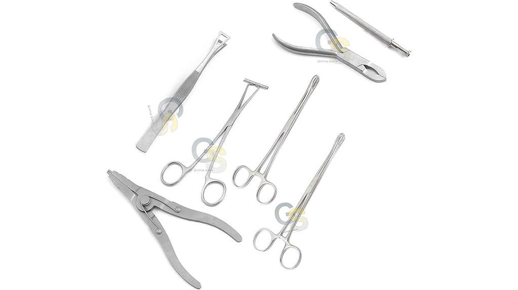seven piece piercing instrument set