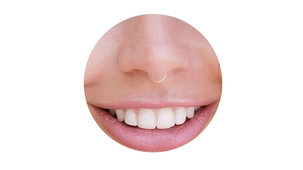 silver faux septum piercing