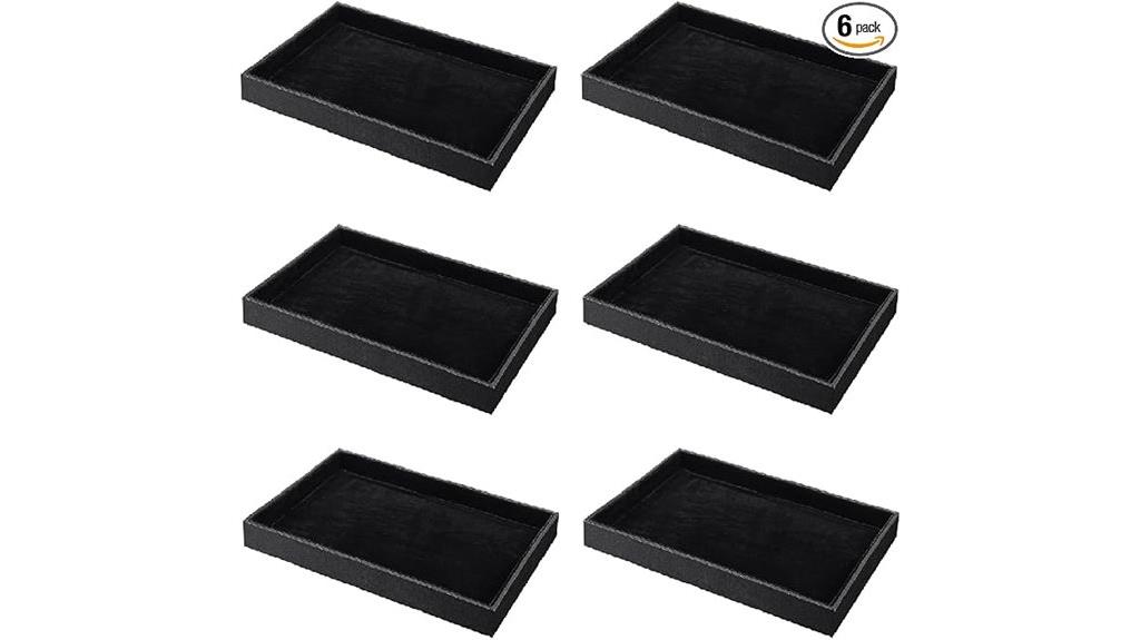six piece velvet jewelry organizer