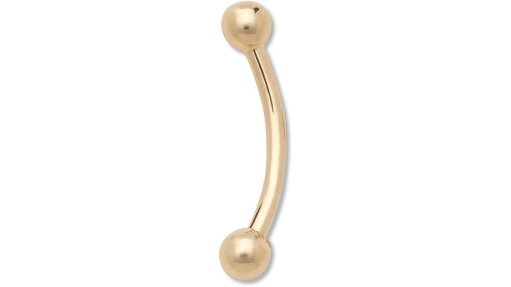 solid 14k gold eyebrow piercing