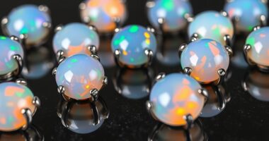 sparkling threadless opal ends