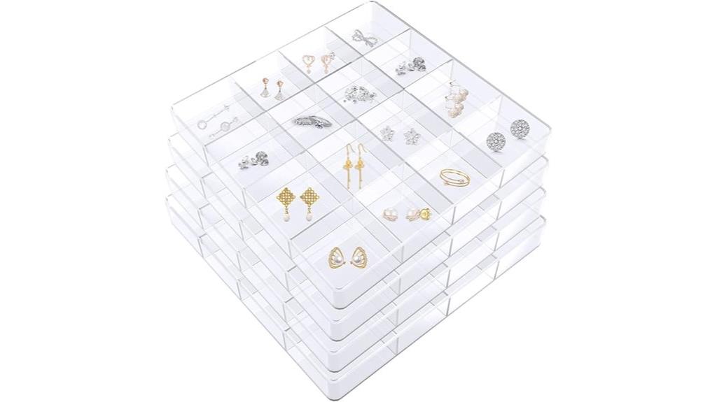 stackable jewelry organizer trays