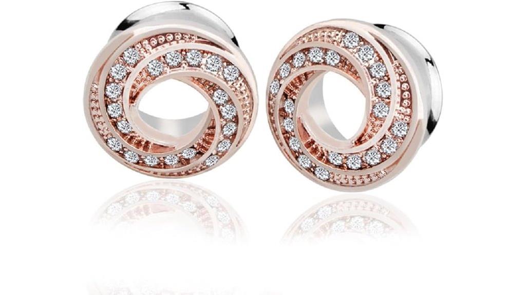 stainless steel crystal ear plugs