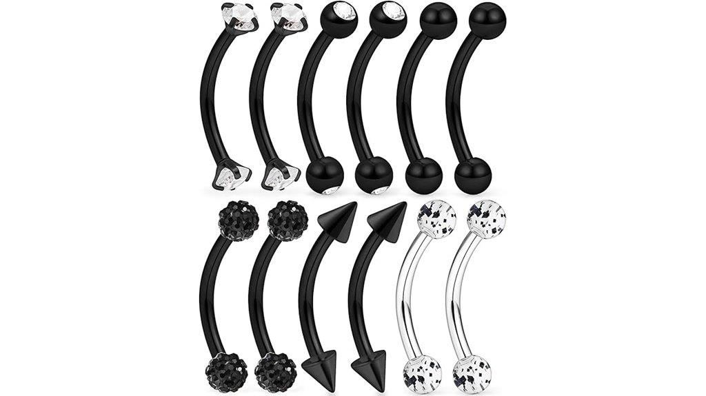 stainless steel curved eyebrow piercing
