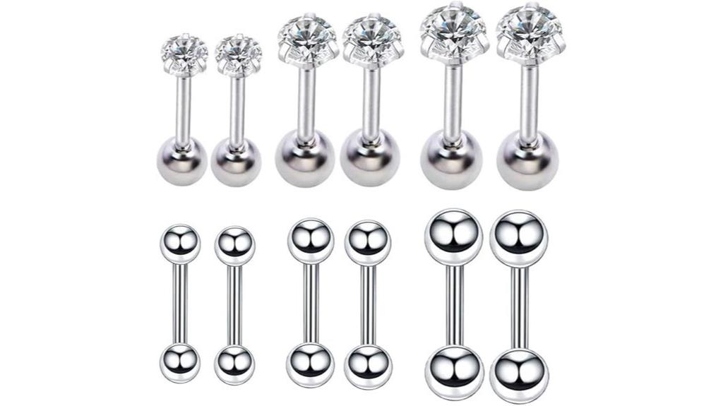 stainless steel cz earrings